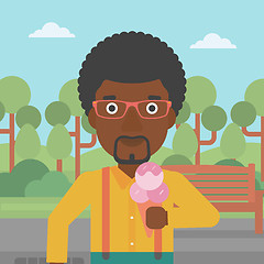 Image showing Man holding icecream.