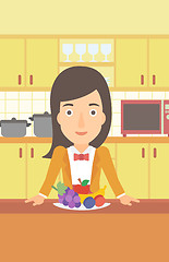 Image showing Woman with healthy food.