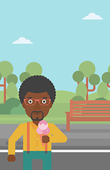 Image showing Man holding icecream.