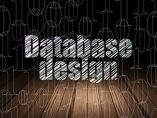 Image showing Programming concept: Database Design in grunge dark room