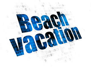 Image showing Vacation concept: Beach Vacation on Digital background