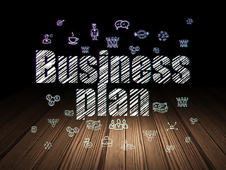 Image showing Finance concept: Business Plan in grunge dark room