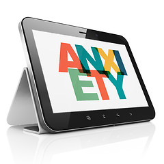 Image showing Medicine concept: Tablet Computer with Anxiety on  display