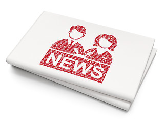 Image showing News concept: Anchorman on Blank Newspaper background