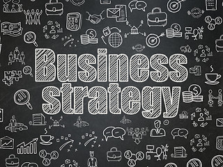 Image showing Business concept: Business Strategy on School board background