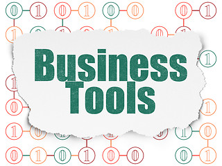 Image showing Finance concept: Business Tools on Torn Paper background