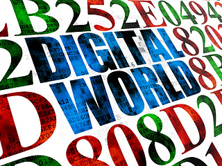 Image showing Information concept: Digital World on Digital background