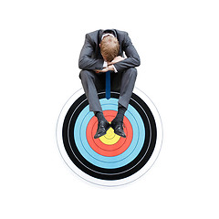 Image showing Businessman on target