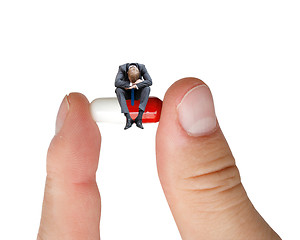 Image showing Businessman on pill