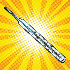 Image showing Mercury glass medical thermometer temperature 36.6