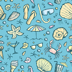 Image showing  seamless sea creatures pattern