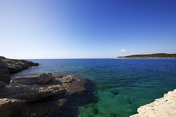 Image showing Blue clear sea at sun morning