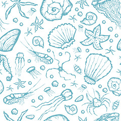 Image showing  seamless sea creatures pattern