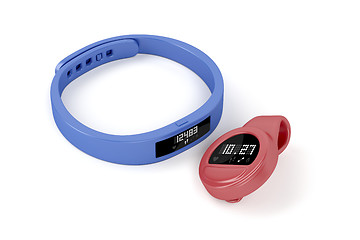 Image showing Wristband and clip-on activity trackers