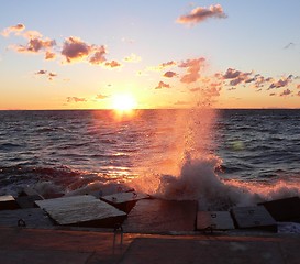 Image showing Sea on sunset