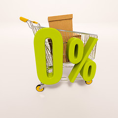 Image showing Shopping cart and 0 percent