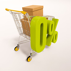 Image showing Shopping cart and 0 percent