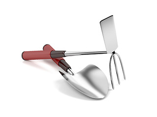 Image showing Trowel and hoe