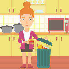 Image showing Woman throwing junk food.