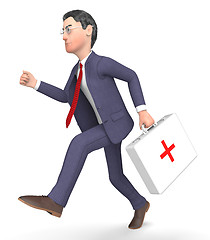 Image showing First Aid Shows Business Person And Accident 3d Rendering