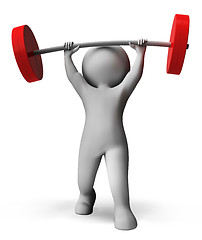 Image showing Weight Lifting Means Workout Equipment And Exercise 3d Rendering