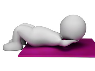 Image showing Sit Ups Represents Work Out And Abdomens 3d Rendering