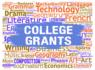 Image showing College Grants Means Colleges Educate And Schooling