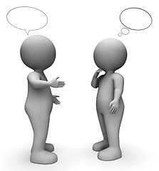 Image showing Speech Bubble Means Correspond Render And Men 3d Rendering