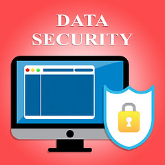 Image showing Data Security Shows Web Site And Bytes