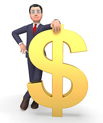 Image showing Money Character Indicates Business Person And Bank 3d Rendering