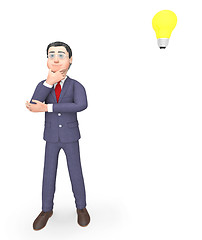 Image showing Character Thinking Indicates Power Source And Business 3d Render