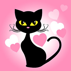 Image showing Cat Hearts Means Valentines Day And Cats