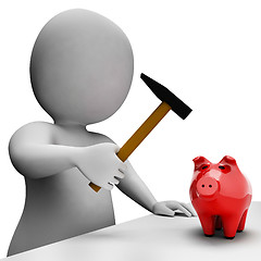 Image showing Savings Money Indicates Piggy Bank And Banking 3d Rendering