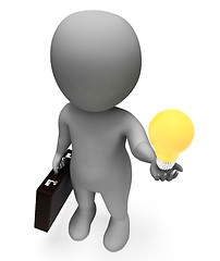 Image showing Lightbulb Idea Represents Business Person And Character 3d Rende