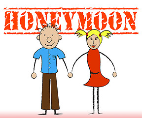 Image showing Honeymoon Couple Indicates Holidays Romance And Friendship