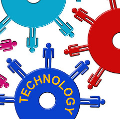 Image showing Technology Cogs Indicates Gear Wheel And Cogwheel