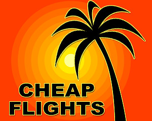 Image showing Cheap Flights Represents Low Cost And Aeroplane