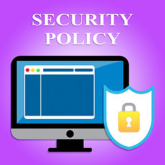 Image showing Security Policy Represents Privacy Agreement And Computers