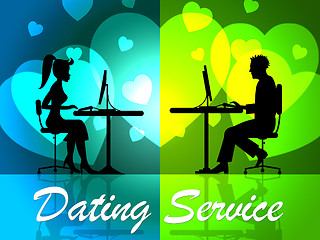 Image showing Dating Service Indicates Assistance Internet And Net