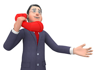 Image showing Call Character Represents Entrepreneurial Calls And Talking 3d R