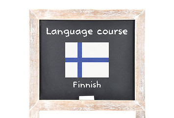 Image showing Language course with flag on board