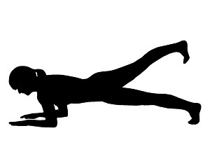 Image showing Silhouette of woman doing exercises