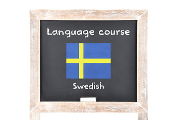 Image showing Language course with flag on board