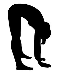 Image showing Silhouette of woman doing yoga