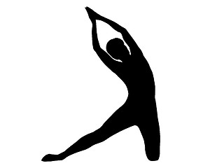 Image showing Silhouette of woman doing yoga