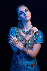 Image showing Fine art portrait of beautiful fashion Indian