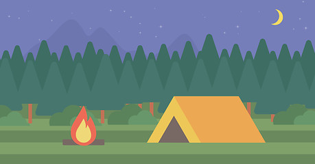 Image showing Background of camping site with tent.