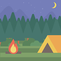 Image showing Background of camping site with tent.