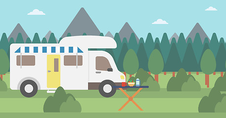 Image showing Background of motorhome in the forest.