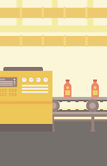 Image showing Background of conveyor belt with bottles.